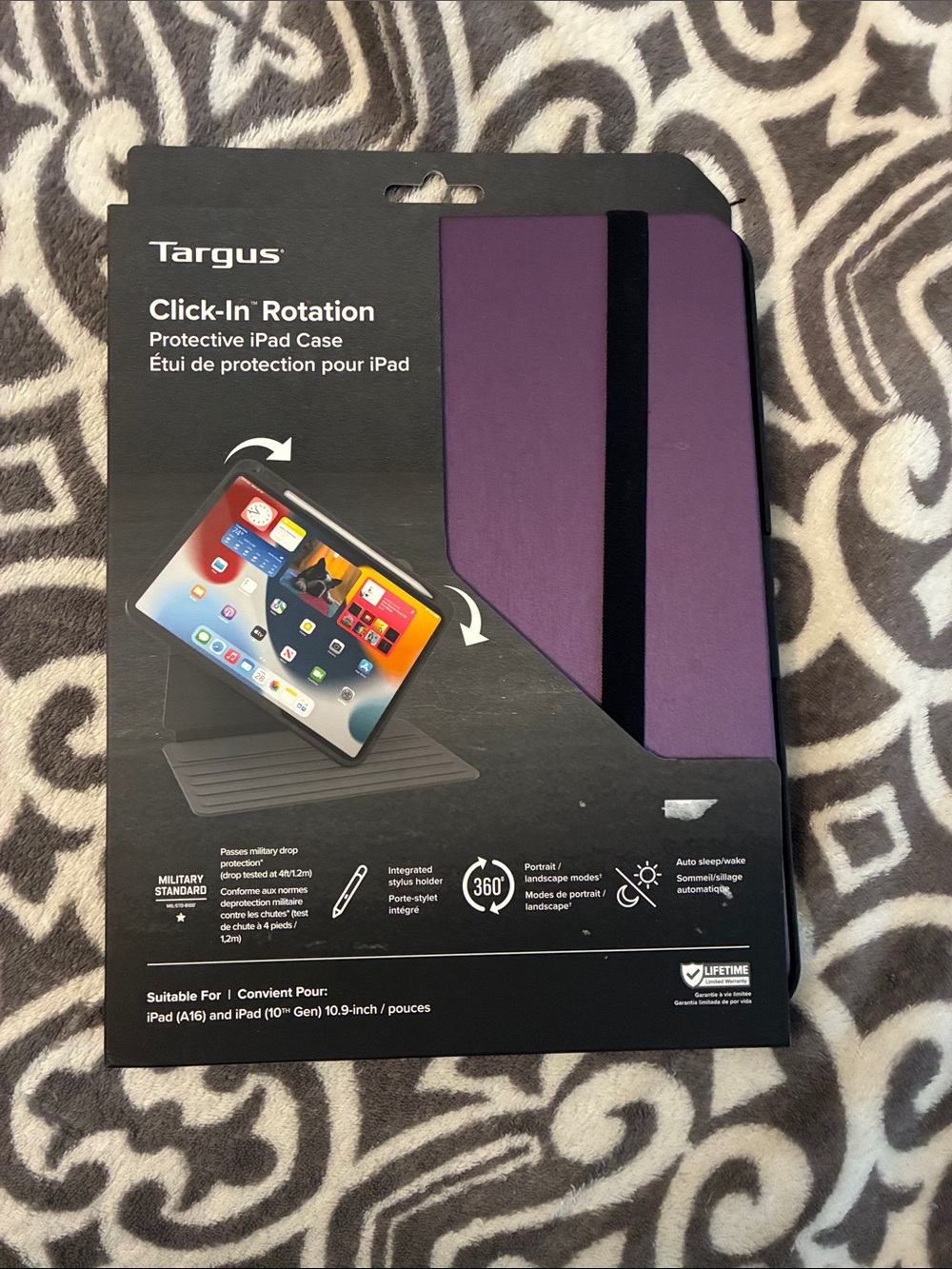 Targus Purple Tablet Case with Black Elastic Strap